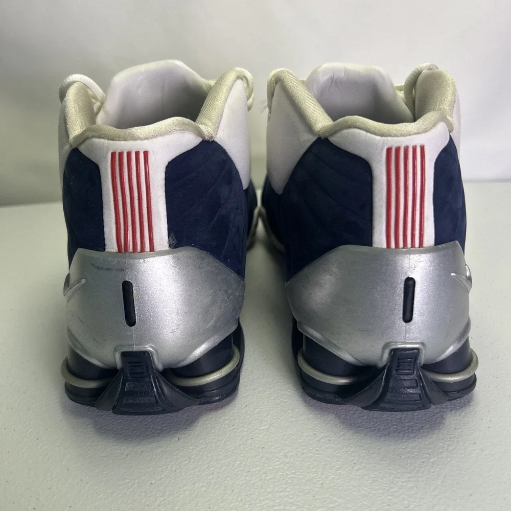 Nike Shox BB4 2012 HOH Olympic Vince Carter White Navy Men's Size 10 376918-100